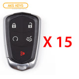 AKS KEYS Aftermarket Smart Remote Key Fob for Cadillac 2014 2015 2016 2017 2018 2019 5B FCC# HYQ2AB (15 Pack)