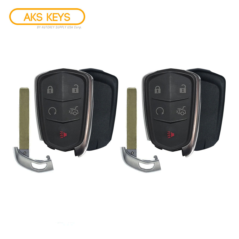 AKS KEYS Aftermarket Smart Remote Key Fob for Cadillac CT6 2017 2018 2019 2020 5B FCC# HYQ2EB (2 Pack)