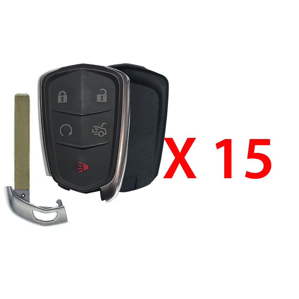 AKS KEYS Aftermarket Smart Remote Key Fob for Cadillac CT6 2017 2018 2019 2020 5B FCC# HYQ2EB (15 Pack)