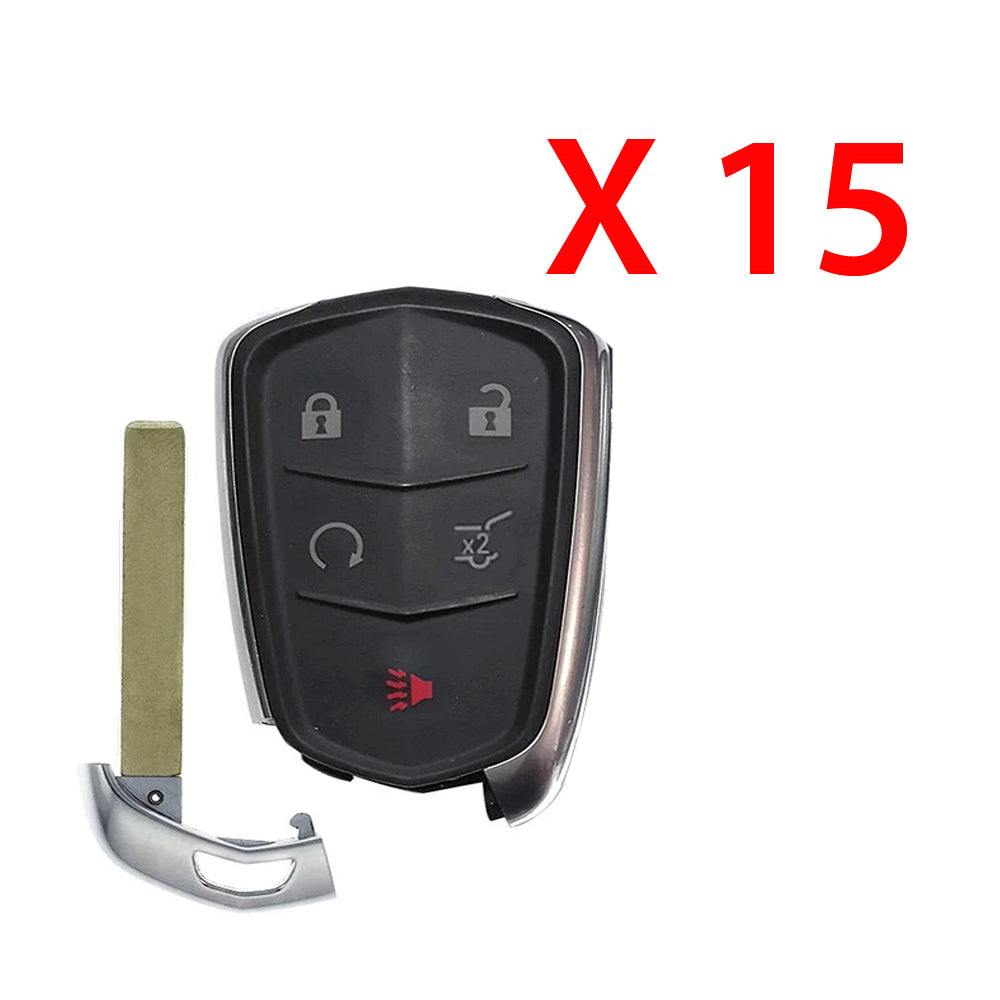 AKS KEYS Aftermarket Smart Key Fob for Cadillac XT4 XT5 XT6 2017 2018 2019 2020 5B FCC# HYQ2EB (15 Pack)