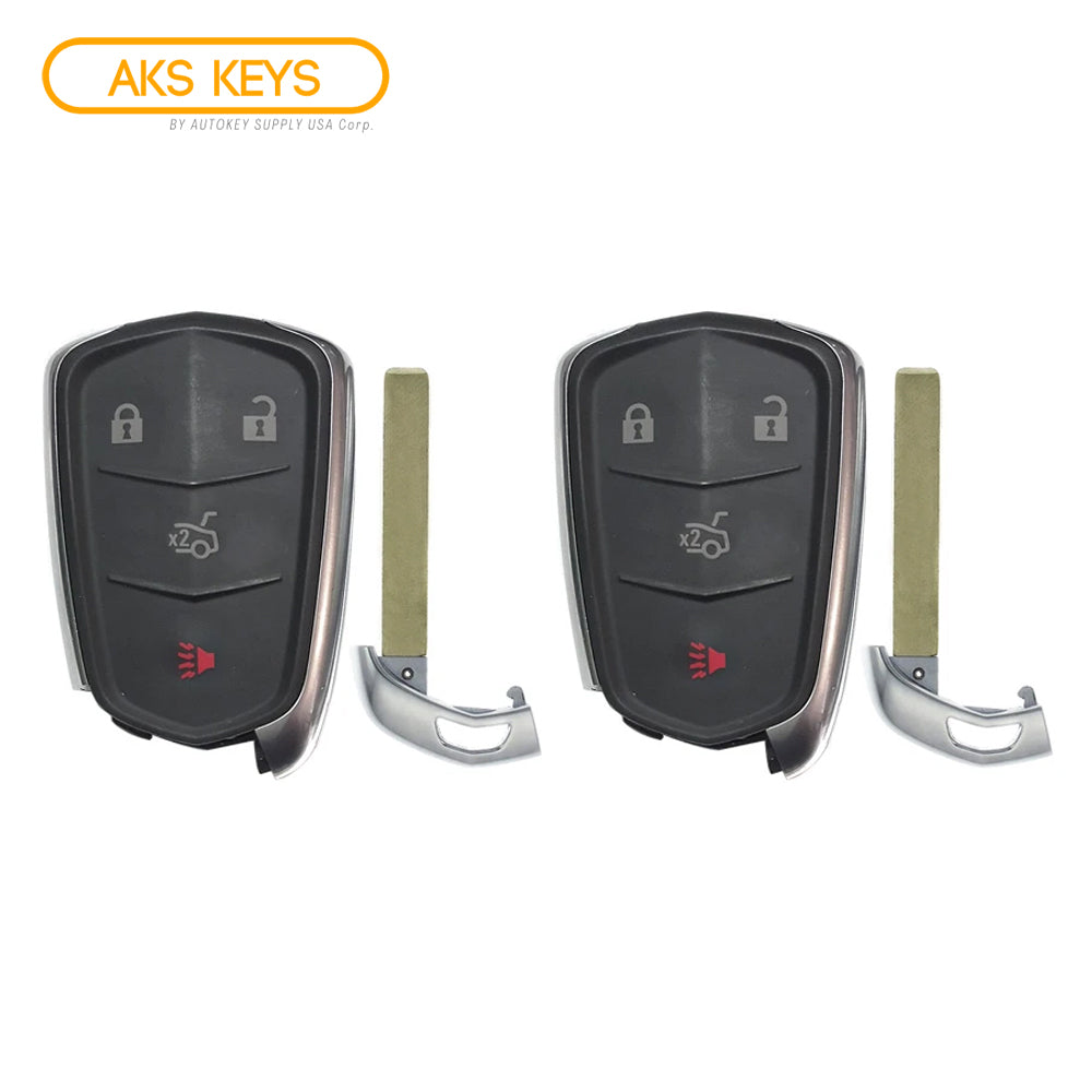 AKS KEYS Aftermarket Smart Remote Key Fob for Cadillac ATS CTS XTS 2014 2015 2016 2017 2018 2019 4B FCC# HYQ2AB (2 Pack)