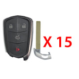 AKS KEYS Aftermarket Smart Remote Key Fob for Cadillac ATS CTS XTS 2014 2015 2016 2017 2018 2019 4B FCC# HYQ2AB (15 Pack)