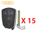 AKS KEYS Aftermarket Smart Remote Key Fob for Cadillac ATS CTS XTS 2014 2015 2016 2017 2018 2019 4B FCC# HYQ2AB (15 Pack)