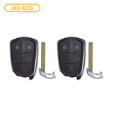 AKS KEYS Aftermarket Smart Remote Key Fob for Cadillac SRX 2015 2016 3B FCC# HYQ2AB (2 Pack)