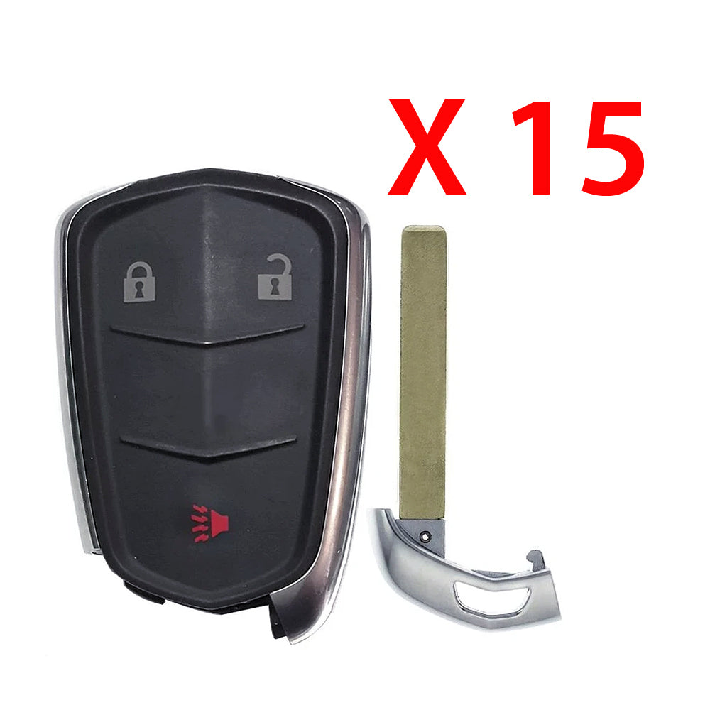 AKS KEYS Aftermarket Smart Remote Key Fob for Cadillac SRX 2015 2016 3B FCC# HYQ2AB (15 Pack)