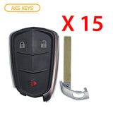 AKS KEYS Aftermarket Smart Remote Key Fob for Cadillac SRX 2015 2016 3B FCC# HYQ2AB (15 Pack)