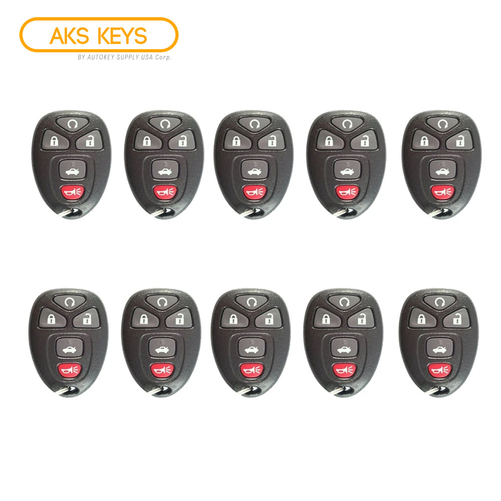 AKS KEYS Aftermarket Remote Fob for Buick Cadillac Chevrolet 2006 2007 2008 2009 2010 2011 2012 2013 2014 2015 2016 OUC60221 (10 Pack)