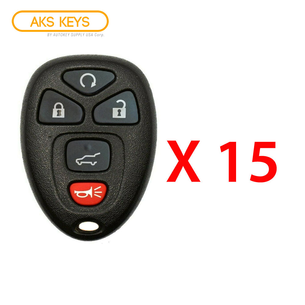 AKS KEYS Aftermarket Remote Fob for Buick Cadillac GMC 2007 2008 2009 2010 2011 2012 2013 2014 2015 2016 2017 OUC60270/ OUC60221 (15 Pack)