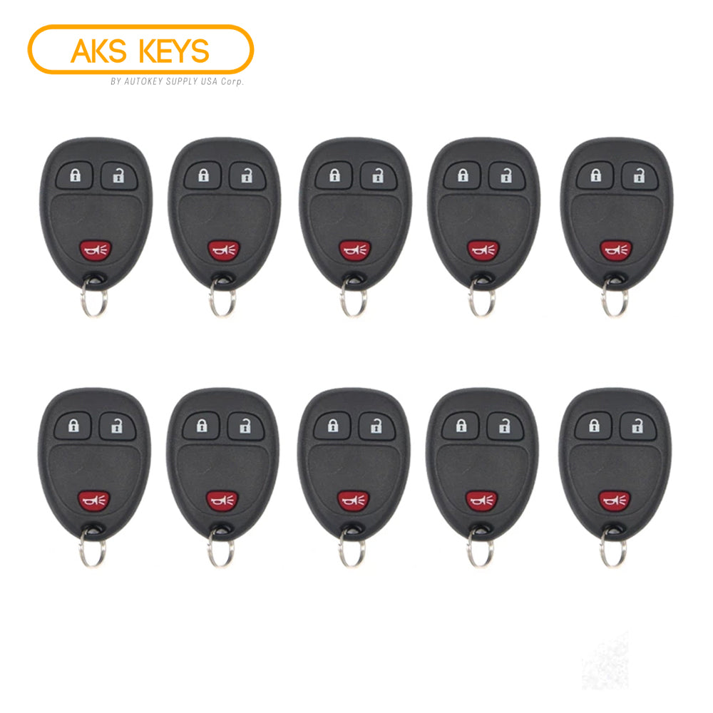 AKS KEYS Aftermarket Keyless Entry Remote Fob for GM 2007 -2021 3B FCC# OUC60221 / OUC60270 (10 Pack)