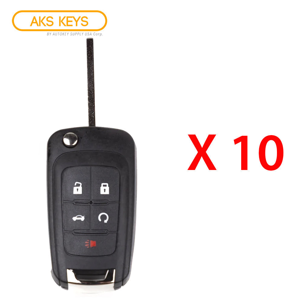 AKS KEYS Aftermarket 2010 - 2021 Chevrolet Flip Key 5B FCC# OHT01060512 (10 Pack)