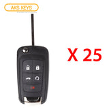 AKS KEYS Aftermarket 2010 - 2021 Chevrolet Flip Key 5B FCC# OHT01060512 (25 Pack)