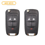 AKS KEYS Aftermarket Remote Flip Key Fob for Chevrolet 2010 2011 2012 2013 2014 2015 2016 2017 2018 3B FCC# OHT01060512 (2 Pack)