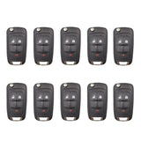 AKS KEYS Aftermarket Remote Flip Key Fob for Chevrolet 2010 2011 2012 2013 2014 2015 2016 2017 2018 3B FCC# OHT01060512 (10 Pack)