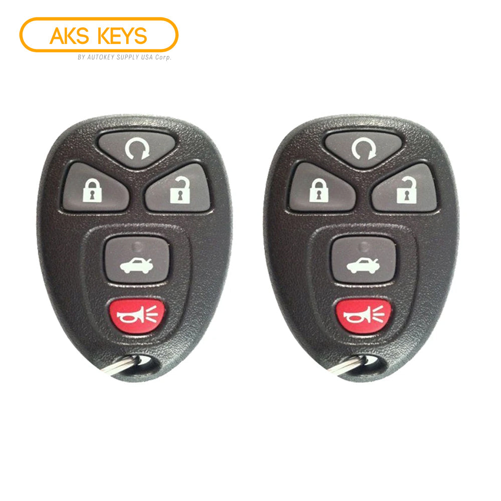 AKS KEYS Aftermarket Keyless Remote Fob for GM 2004 2005 2006 2007 2008 2009 2010 2011 2012 5B FCC# KOBGT04A (2 Pack)