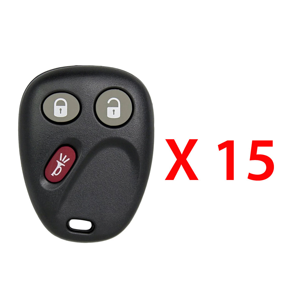 AKS KEYS Aftermarket Keyless Entry Remote Fob for GM 2003 2004 2005 2006 2007 3B FCC# LHJ011 (15 Pack)