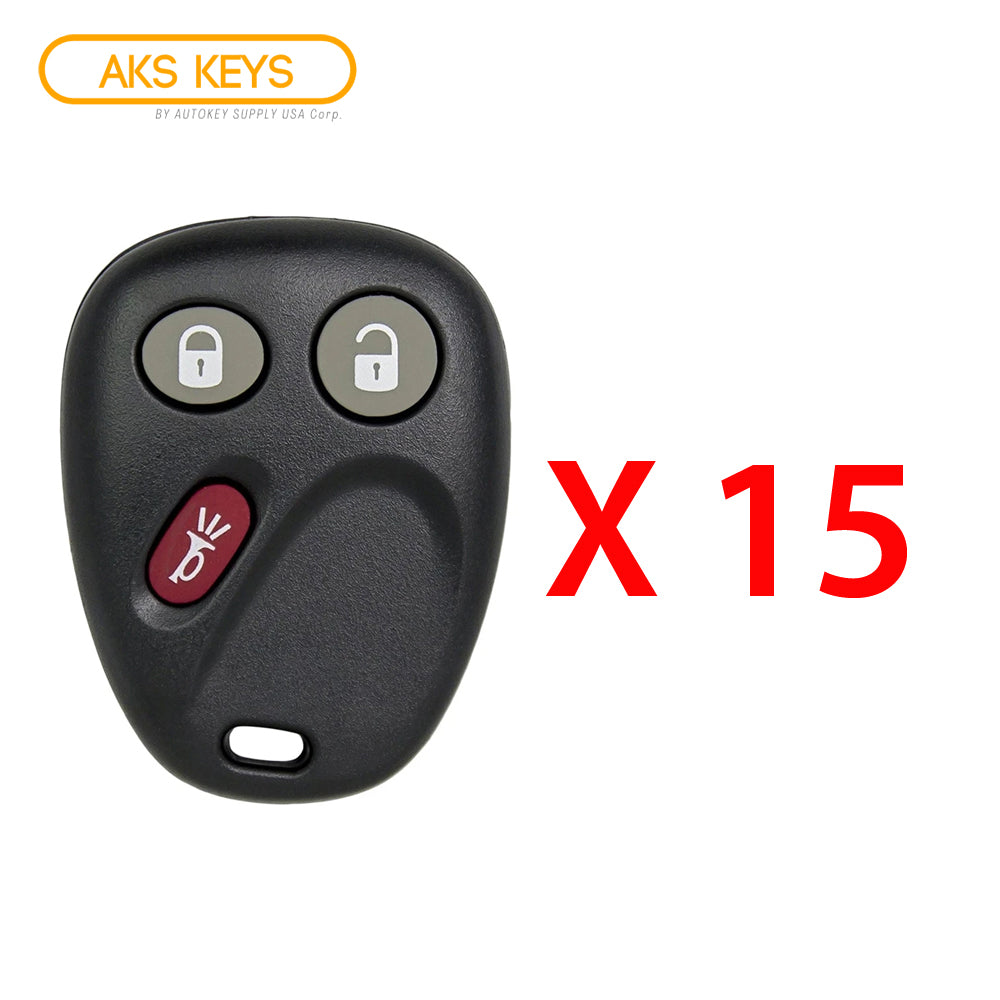 AKS KEYS Aftermarket Keyless Entry Remote Fob for GM 2003 2004 2005 2006 2007 3B FCC# LHJ011 (15 Pack)