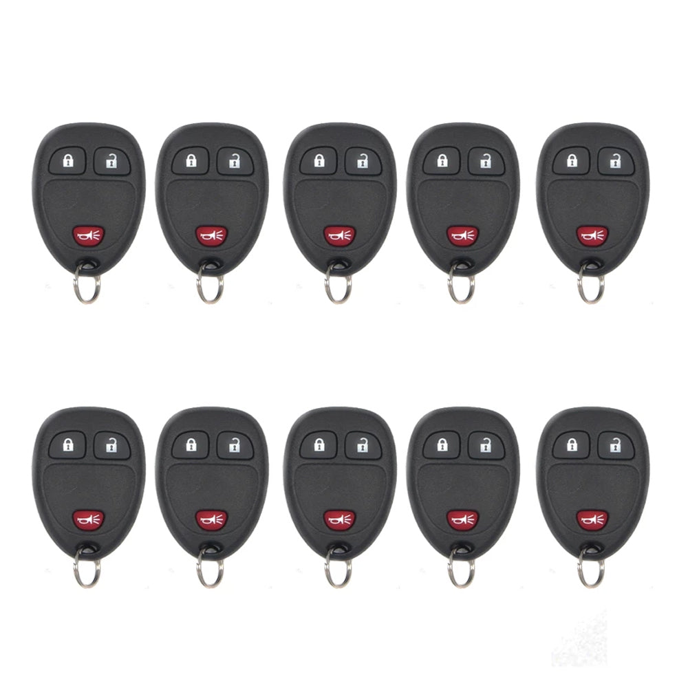 AKS KEYS Aftermarket Keyless Entry Remote Fob for GM 2006 2007 2008 2009 2010 2011 3B FCC# KOBGT04A/ 15777636 (10 Pack)