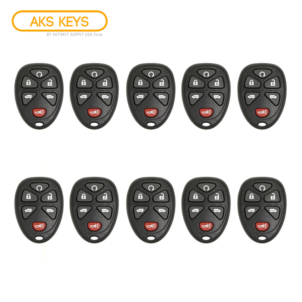 AKS KEYS Aftermarket Keyless Remote Fob for GM 2005 2006 2007 2008 2009 2010 2011 5B FCC# KOBGT04A (10 Pack)