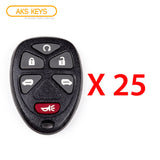 AKS KEYS Aftermarket Keyless Remote Fob for GM 2005 2006 2007 2008 2009 2010 2011 5B FCC# KOBGT04A (25 Pack)