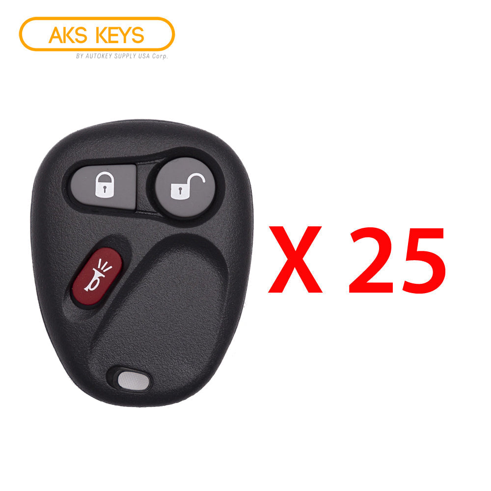 AKS KEYS Aftermarket Keyless Remote Fob for GM 2002 2003 2004 2005 2006 2007 2008 2009 3B FCC# MYT3X6898B (25 Pack)