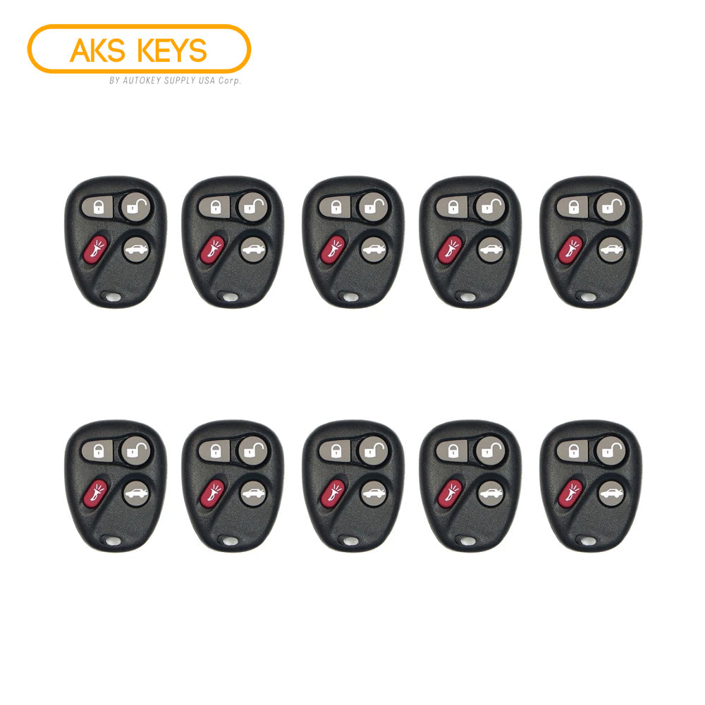 AKS KEYS Aftermarket Keyless Remote Fob for Chevrolet Cadillac 2000 2001 2002 2003 2004 2005 2006 2007 4B FCC# L2C0005T (10 Pack)