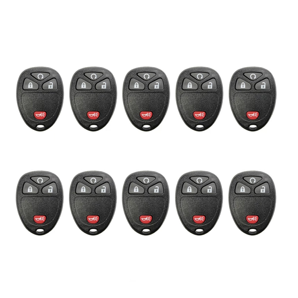 AKS KEYS Aftermarket Keyless Remote Fob for GM 2005 2006 2007 2008 2009 2010 2011 4B FCC# KOBGT04A (10 Pack)