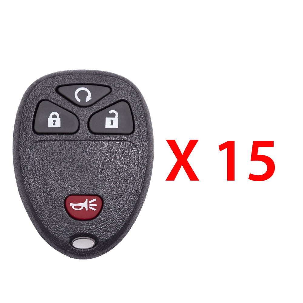 AKS KEYS Aftermarket Keyless Remote Fob for GM 2005 2006 2007 2008 2009 2010 2011 4B FCC# KOBGT04A (15 Pack)