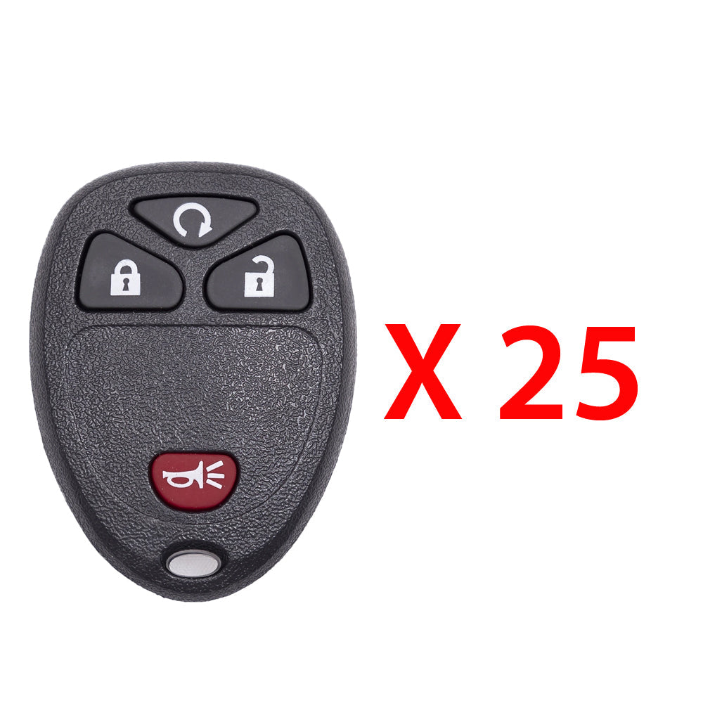 AKS KEYS Aftermarket Keyless Remote Fob for GM 2005 2006 2007 2008 2009 2010 2011 4B FCC# KOBGT04A (25 Pack)