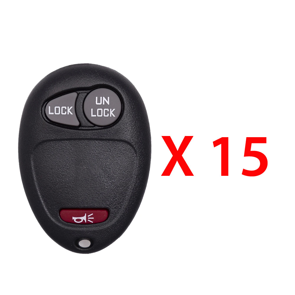 AKS KEYS Aftermarket Keyless Remote Fob for GM 2001 2002 2003 2004 2005 2006 2007 2008 2009 2010 2011 3B FCC# L2C0007T (15 Pack)