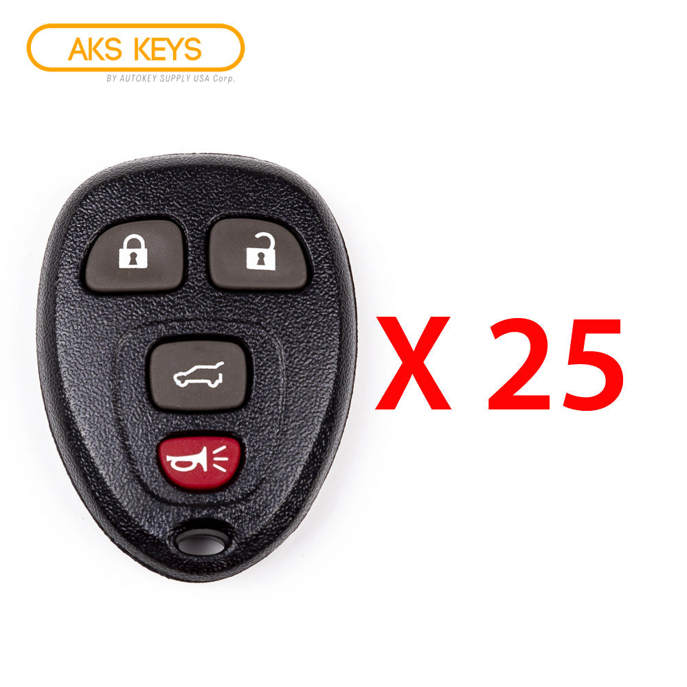 AKS KEYS Aftermarket Keyless Remote Fob for GM 2007 2008 2009 2010 2011 2012 2013 2014 2015 2016 2017 4B FCC# OUC60270/ OUC60221 (25 Pack)