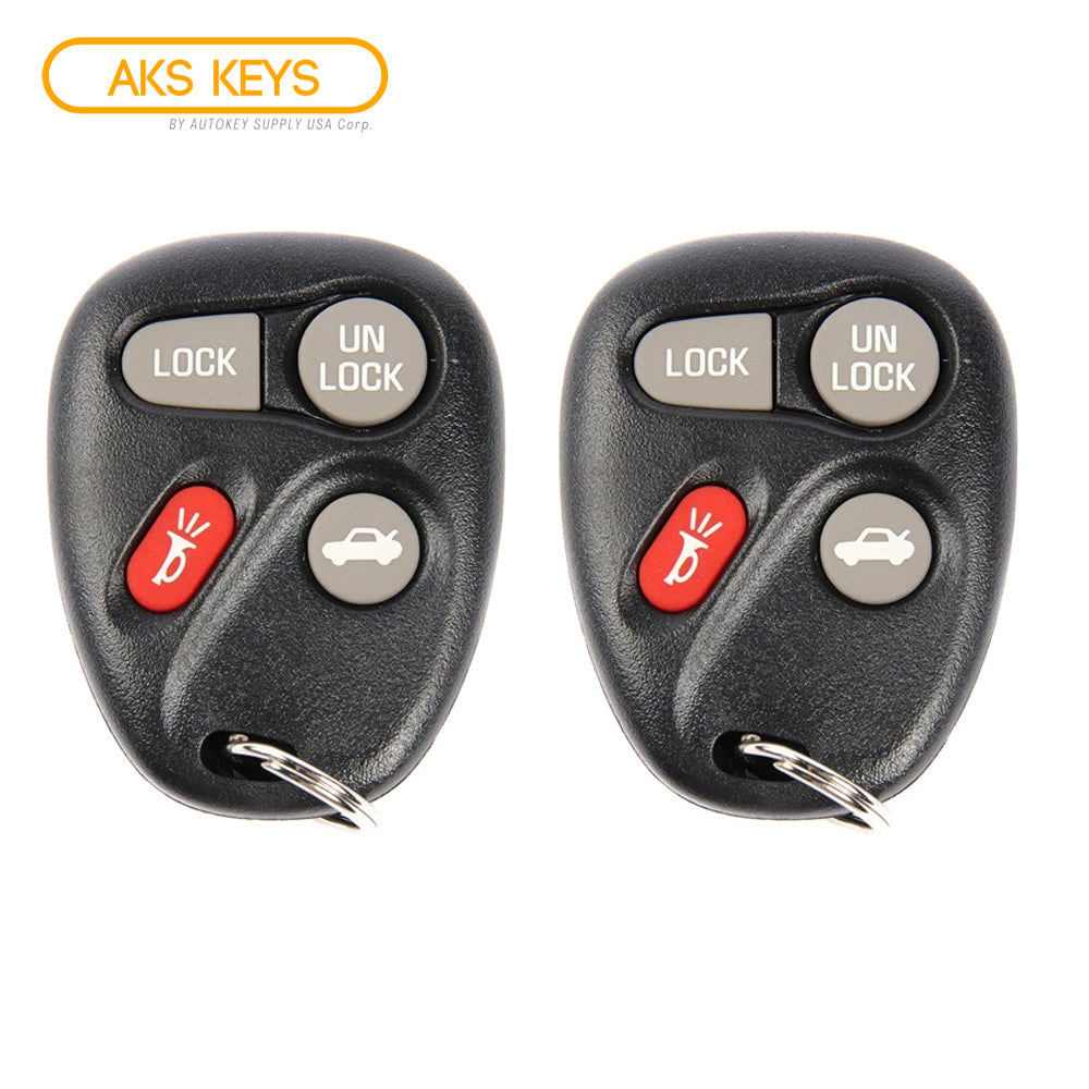 AKS KEYS Aftermarket Keyless Remote Fob for GM 1997 1998 1999 2000 4B FCC# ABO0204T (2 Pack)