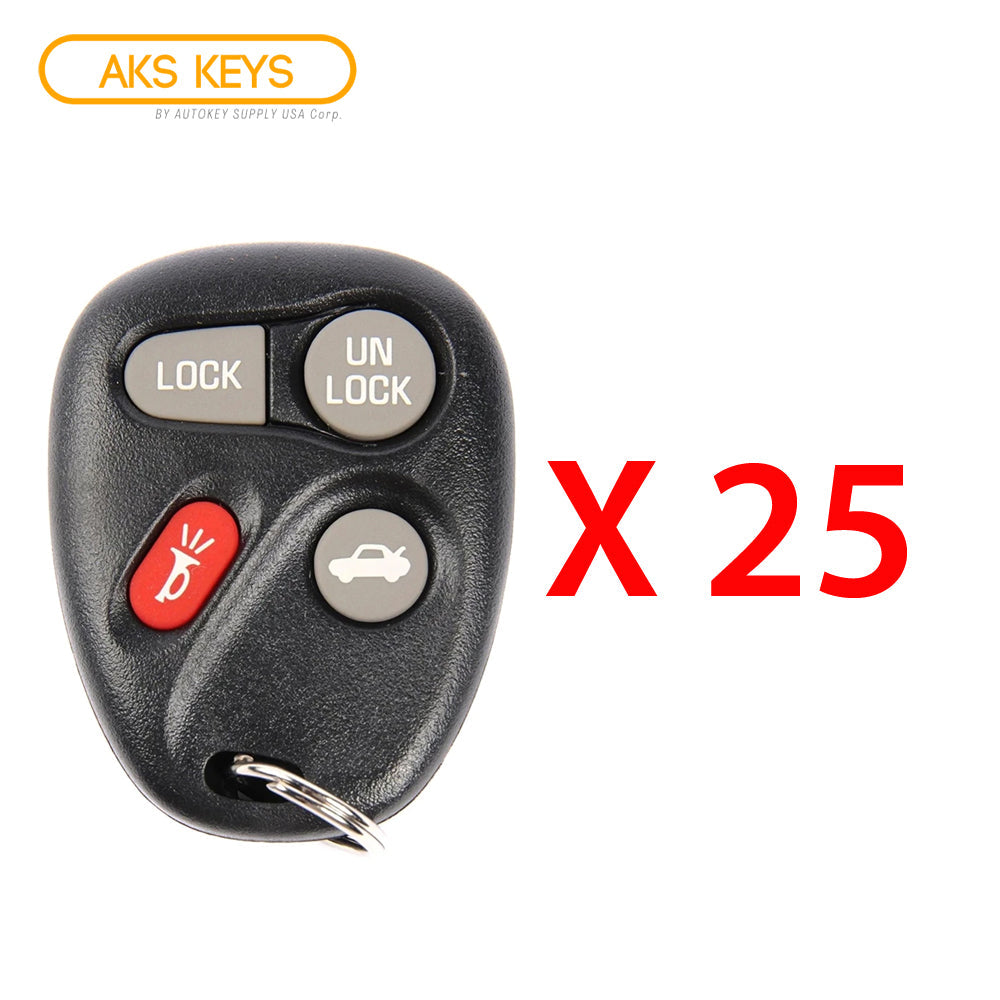 AKS KEYS Aftermarket Keyless Remote Fob for GM 1997 1998 1999 2000 4B FCC# ABO0204T (25 Pack)