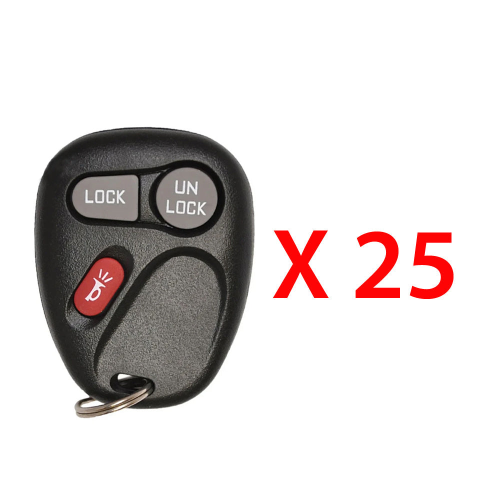 AKS KEYS Aftermarket Keyless Remote Fob for GM 2001 2002 2003 2004 2005 2006 2007 2008 2009 2010 2011 3B FCC# KOBLEAR1XT (25 Pack)