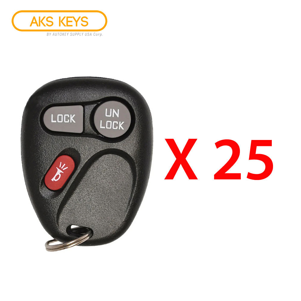 AKS KEYS Aftermarket Keyless Remote Fob for GM 2001 2002 2003 2004 2005 2006 2007 2008 2009 2010 2011 3B FCC# KOBLEAR1XT (25 Pack)