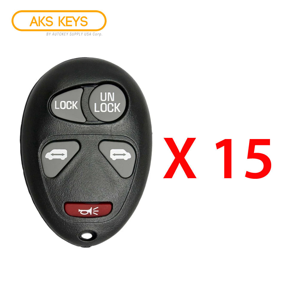 AKS KEYS Aftermarket Keyless Remote Fob for GM 2002 2003 2004 2005 5B FCC# L2C0007T (15 Pack)