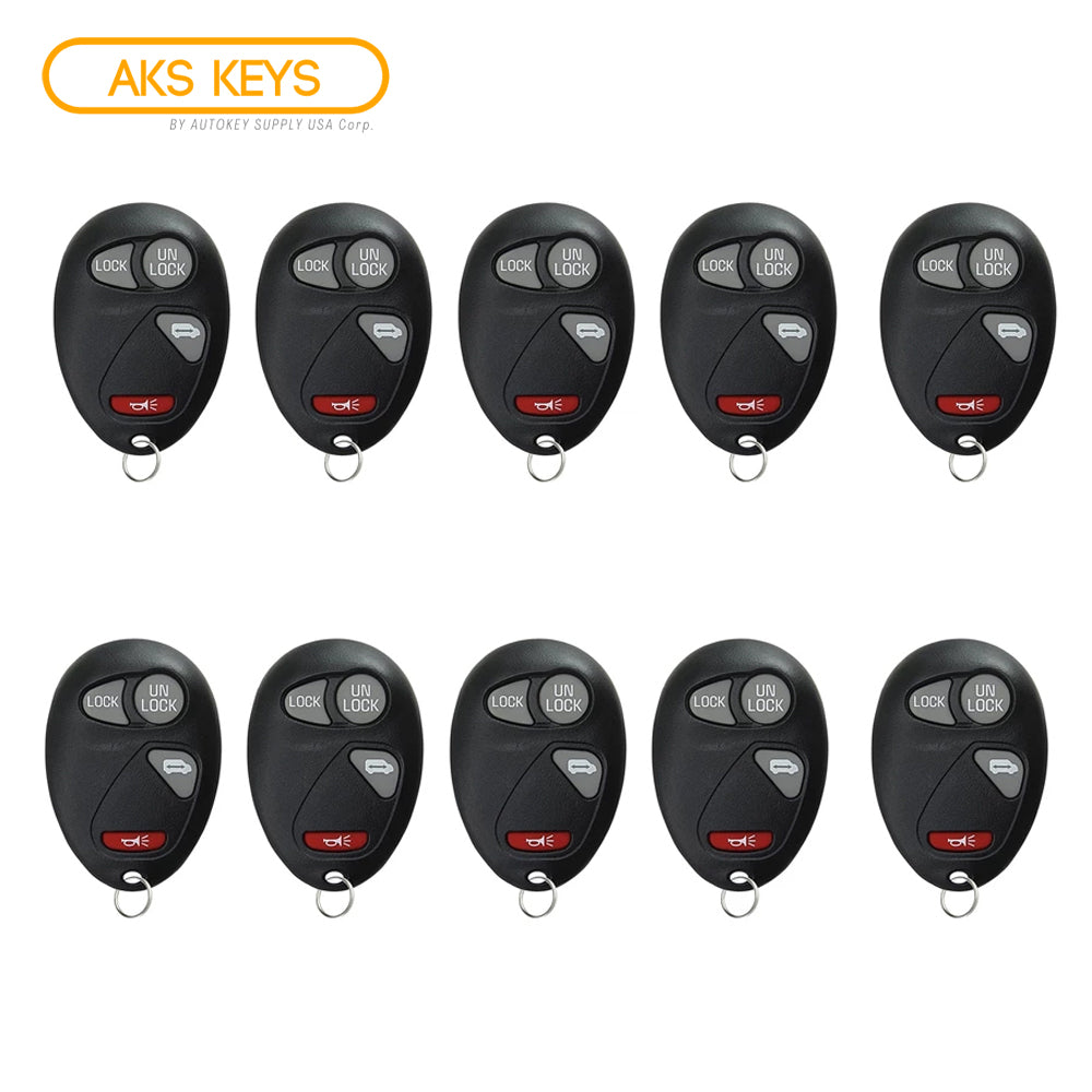 AKS KEYS Aftermarket Keyless Entry Remote Fob for GM 2002 2003 2004 2005 4B FCC# L2C0007T (10 Pack)