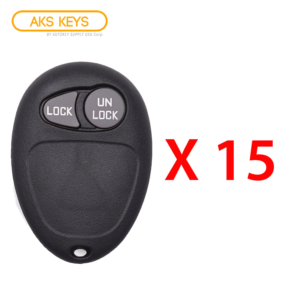 AKS KEYS Aftermarket Keyless Remote Fob for GM 2002 2003 2004 2005 2B FCC# L2C0007T (15 Pack)