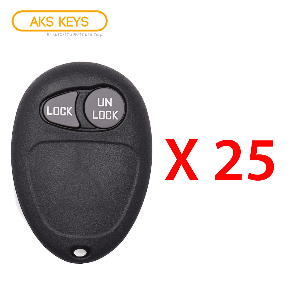 AKS KEYS Aftermarket Keyless Remote Fob for GM 2002 2003 2004 2005 2B FCC# L2C0007T (25 Pack)