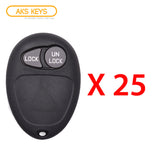 AKS KEYS Aftermarket Keyless Remote Fob for GM 2002 2003 2004 2005 2B FCC# L2C0007T (25 Pack)