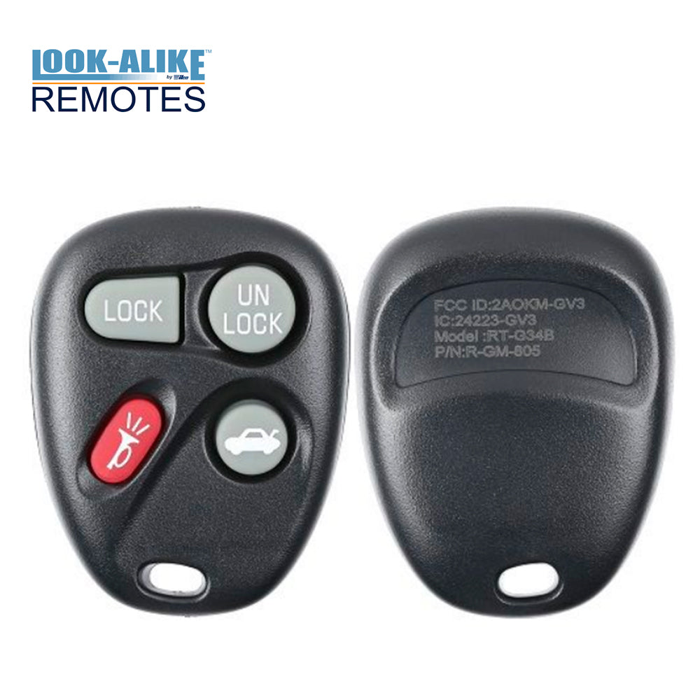 1996 - 2005 General Motors Keyless Entry 4B Fob FCC# KOBUT1BT