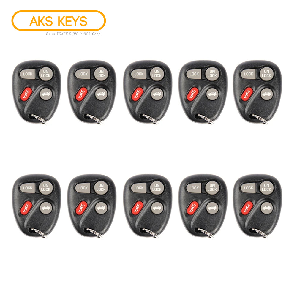 AKS KEYS Aftermarket Keyless Entry Remote Fob for GM 1996 1997 1998 1999 2000 2001 2002 2003 2004 2005 4B FCC# KOBUT1BT (10 Pack)