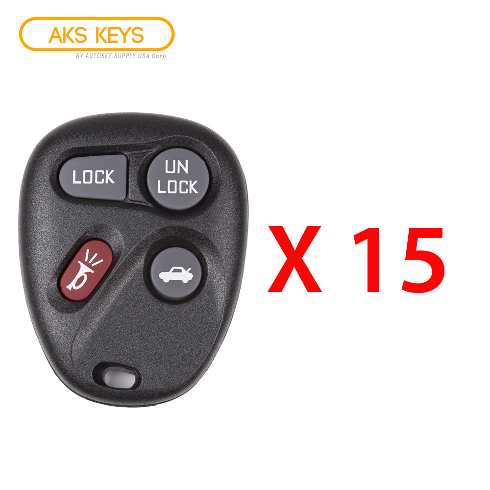 AKS KEYS Aftermarket Keyless Entry Remote Fob for GM 1996 1997 1998 1999 2000 2001 2002 2003 2004 2005 4B FCC# KOBUT1BT (15 Pack)