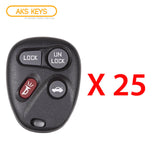 AKS KEYS Aftermarket Keyless Entry Remote Fob for GM 1996 1997 1998 1999 2000 2001 2002 2003 2004 2005 4B FCC# KOBUT1BT (25 Pack)