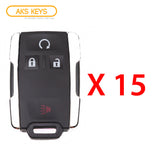 AKS KEYS Aftermarket Keyless Remote Fob for Chevrolet 2015 2016 2017 2018 2019 2020 2021 4B FCC# M3N32337100 (15 Pack)