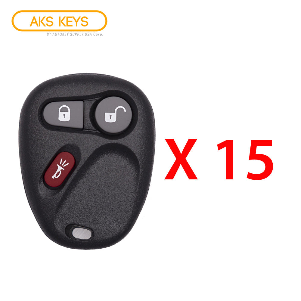 AKS KEYS Aftermarket Keyless Entry Remote Fob for GM 1998 1999 2000 2001 2002 3B FCC# KOBUT1BT (15 Pack)