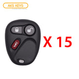 AKS KEYS Aftermarket Keyless Entry Remote Fob for GM 1998 1999 2000 2001 2002 3B FCC# KOBUT1BT (15 Pack)