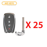 2016 - 2020 Chevrolet Smart Key 4B Fob FCC# HYQ4EA (25 Pack)