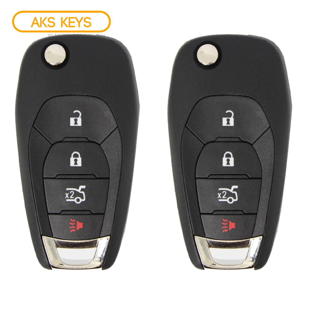 AKS KEYS Aftermarket Remote Flip Key Fob for Chevrolet Cruze 2016 2017 2018 2019 4B FCC# LXP-T004 -XL-8 (2 Pack)