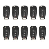 AKS KEYS Aftermarket Remote Flip Key Fob for Chevrolet Cruze 2016 2017 2018 2019 4B FCC# LXP-T004 -XL-8 (10 Pack)