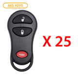 2001 - 2005 Chrysler Dodge Keyless Entry 3B Fob FCC# GQ43VT17T (25 Pack)